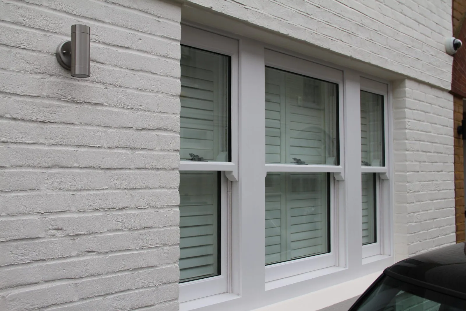 Steel window in dark finish